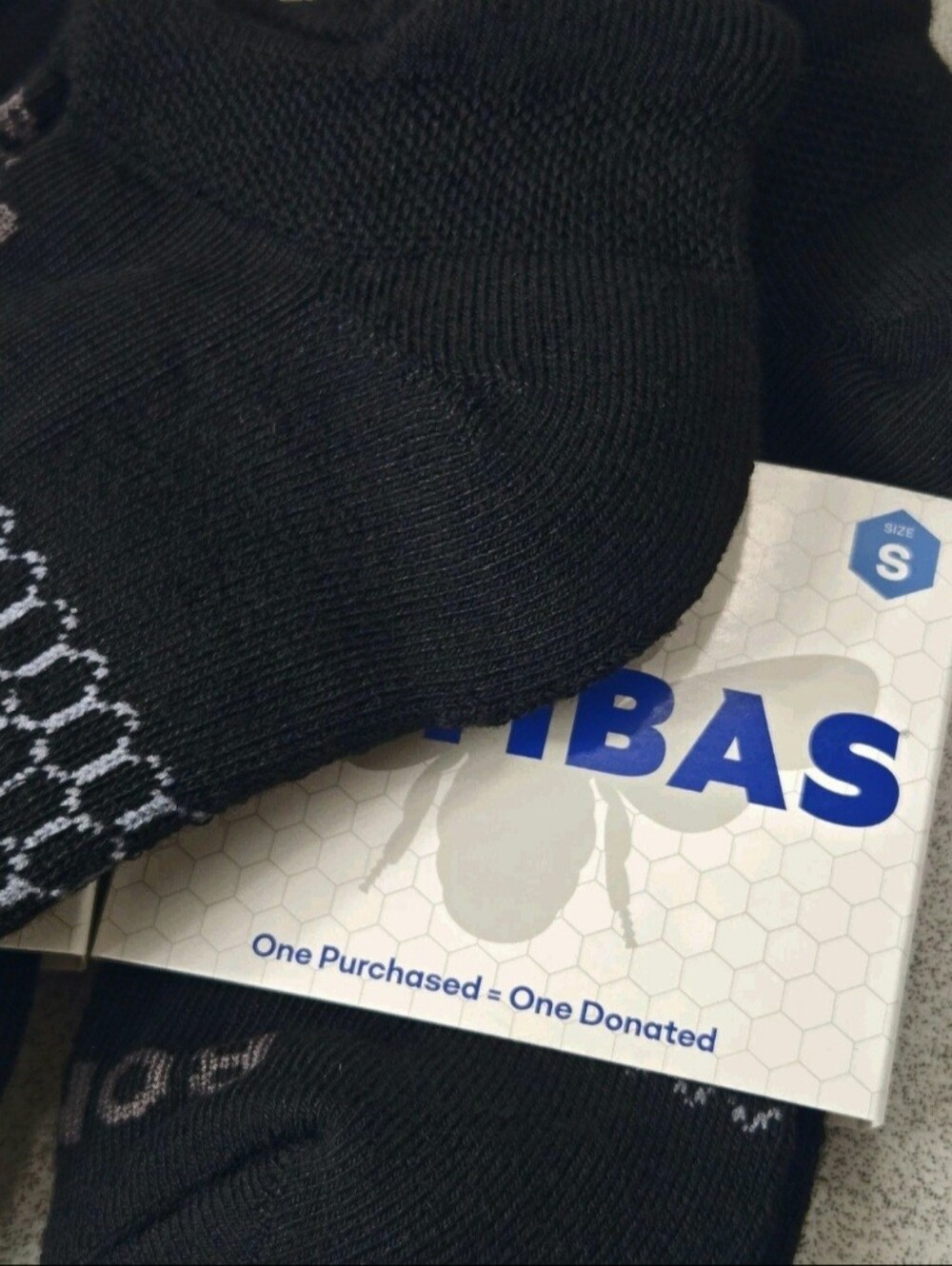 Bombas Ankle Socks Small 3 Pair Unisex Womens & Mens Honeycomb Black/Grey BNWT - Picture 4 of 11
